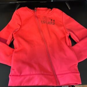 Girls bright pink under armour zip up